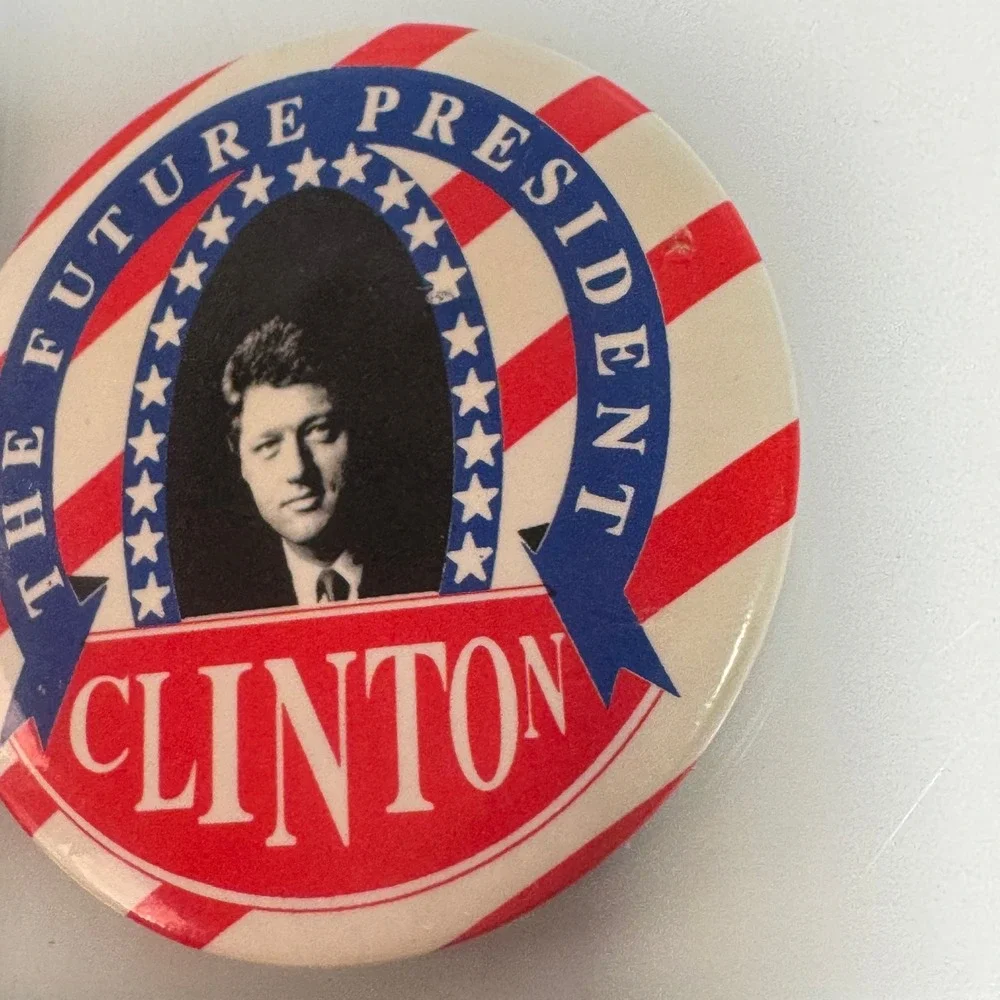 Bill Clinton The Future President‎ Campaign Political Pin Button